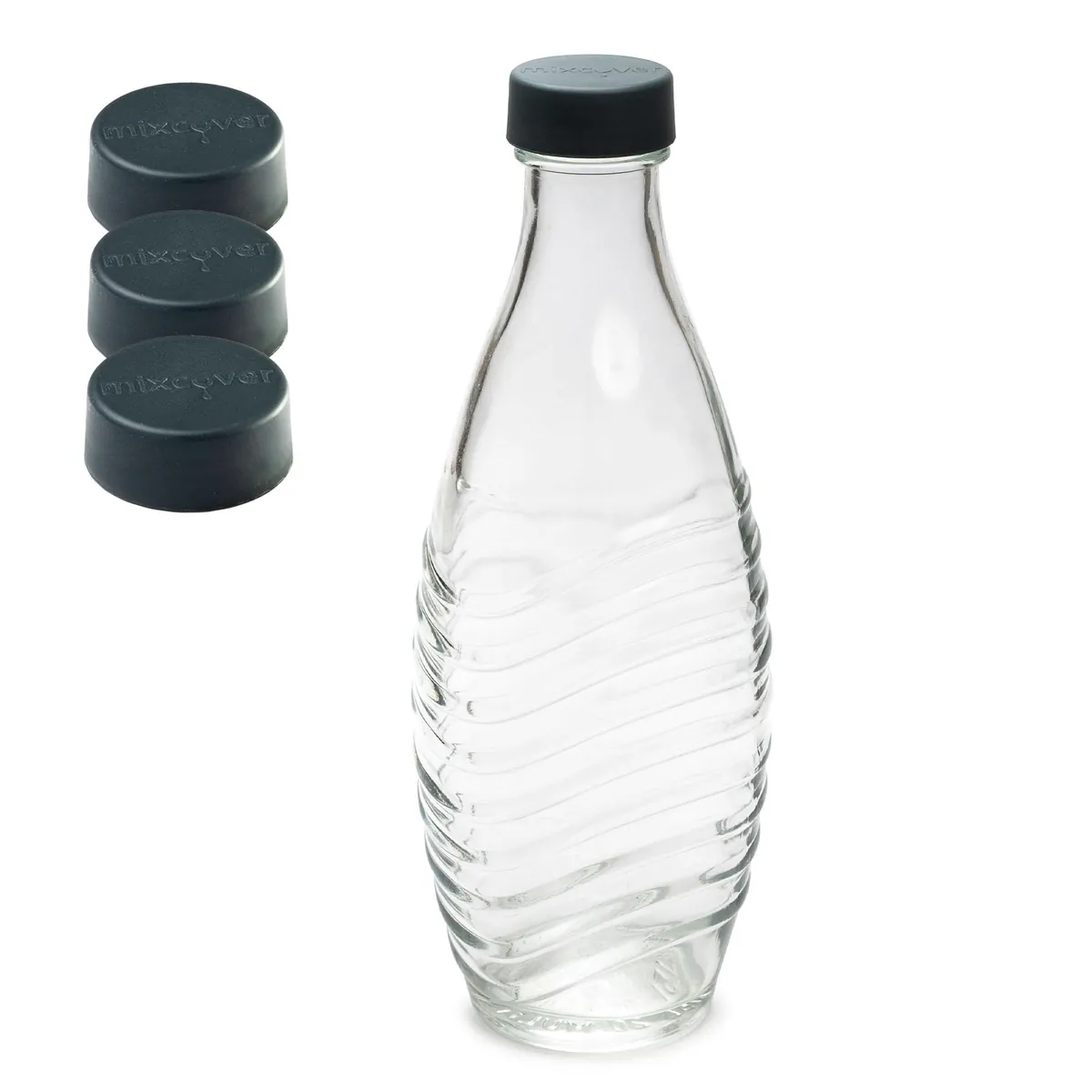 mixcover Ersatzdeckel passend für SodaStream Crystal & Penguin Glasflasche 3er Set