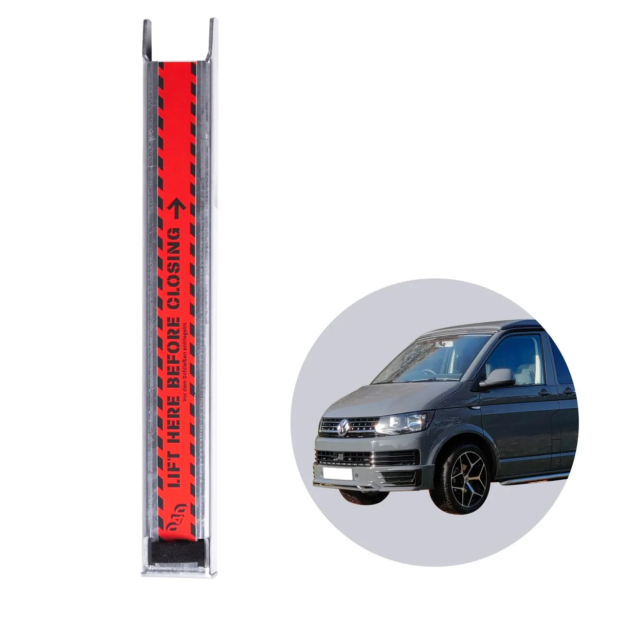 040 Parts Heckklappenaufsteller BREIT kompatibel für VW T5, T6, T7 Transporter Zubehör oder Multivan Zubehör Heckklappenunterstützung