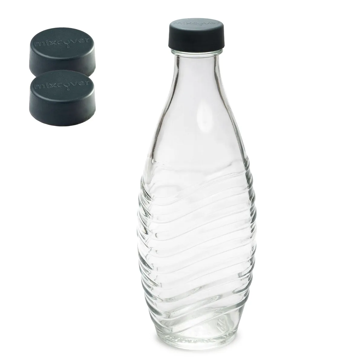 mixcover Ersatzdeckel passend für SodaStream Crystal & Penguin Glasflasche 2er Set