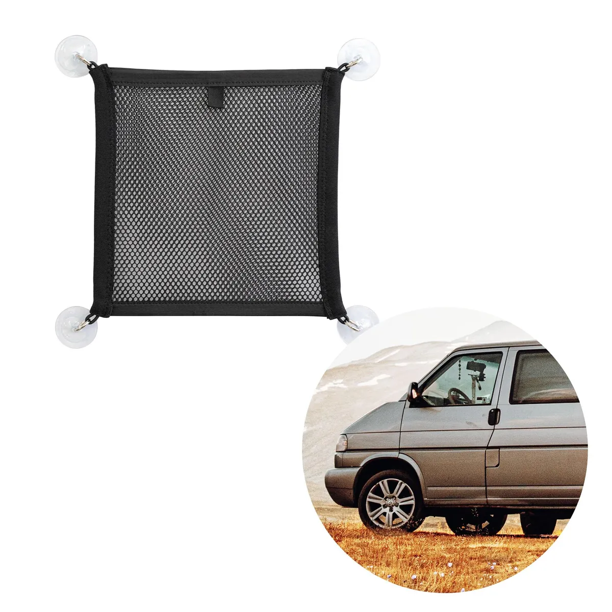 040 Parts Aufbewahrungs Netz für das Küchenfenster von VW T7 T5 T6 Bulli, Multivan