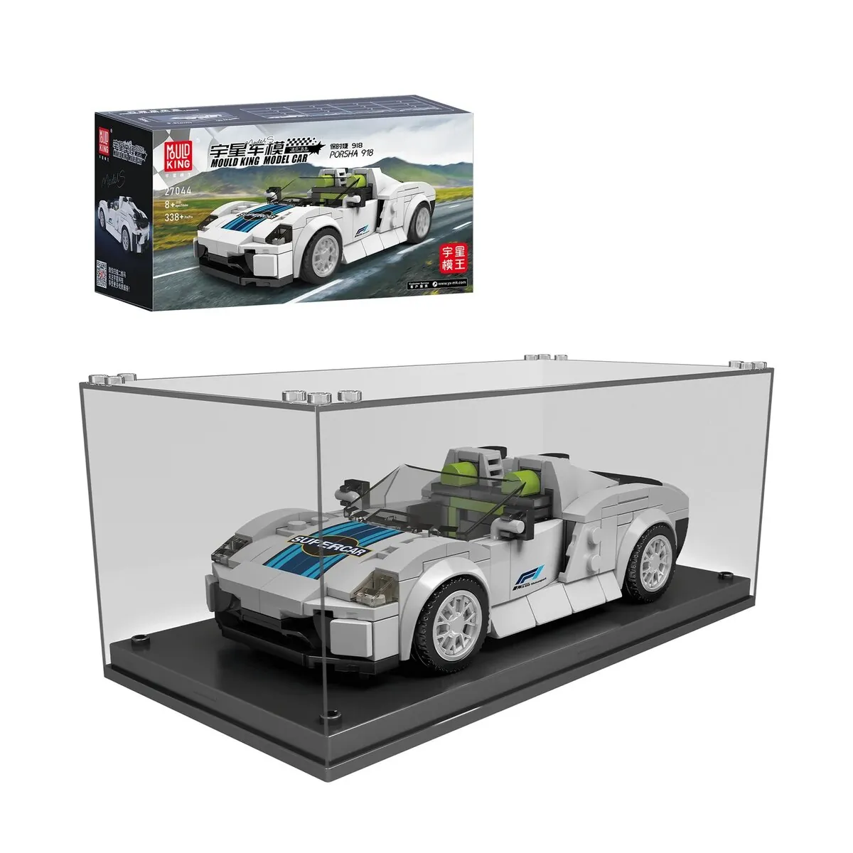 Mould King 27044 – PORSHA 918 Automodellbausatz + Showcase