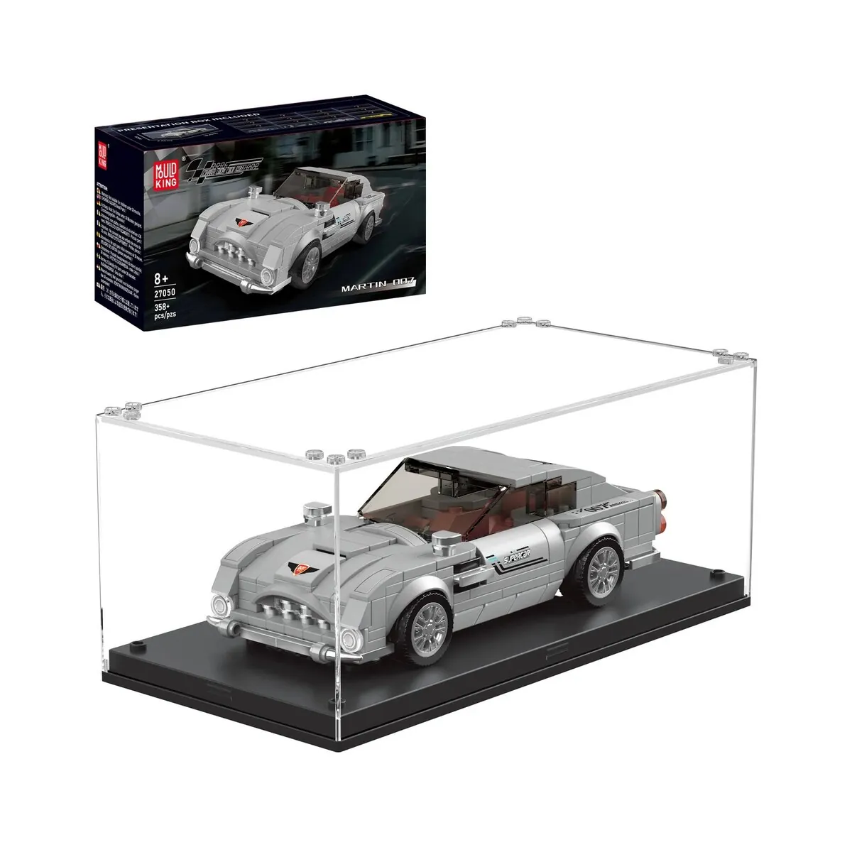 Mould King 27050 – Silber Martin 007 Supersportwagen + Showcase