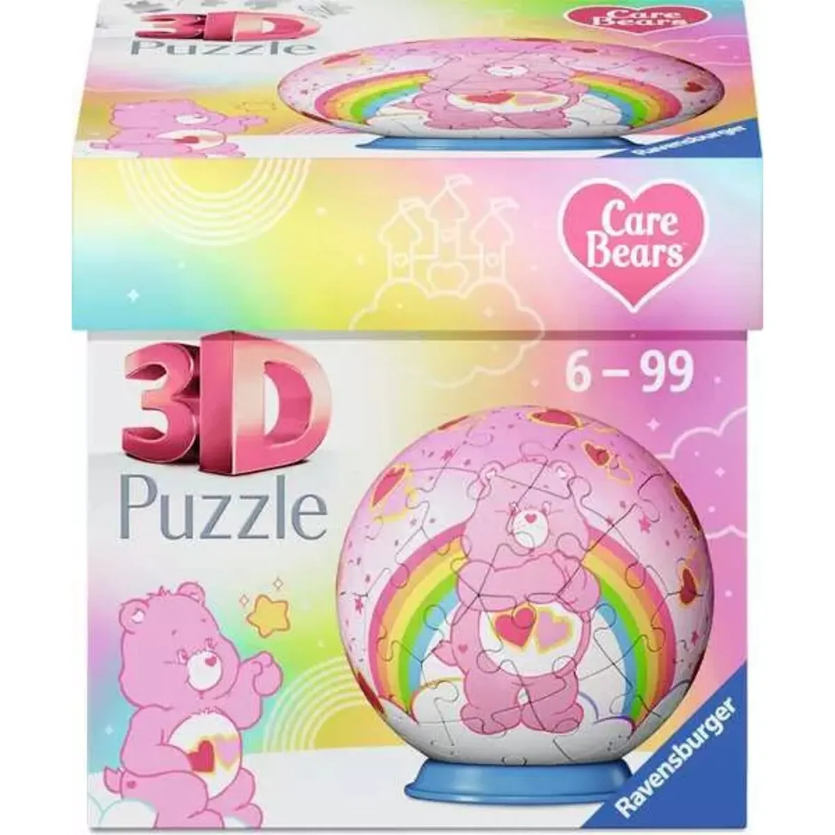 Ravensburger 12008072 3D Puzzle Ball 54 Puzzle-Ball Care Bears Love-a-Lot Bear