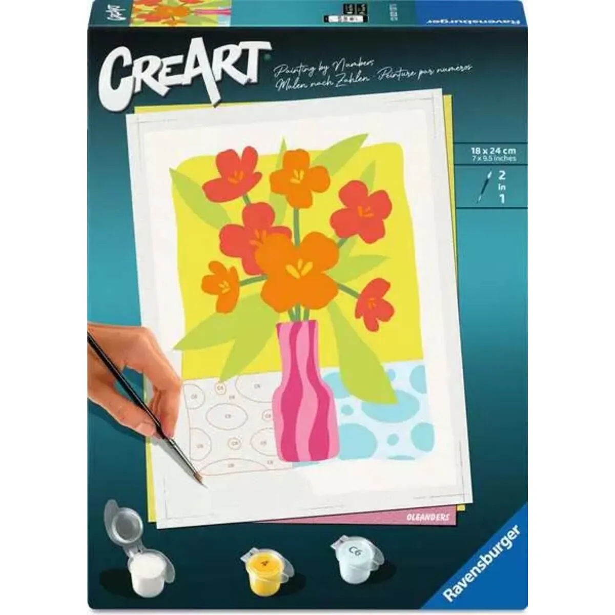 Ravensburger 12023137 CreArt Malen nach Zahlen Adults Trend Oleander