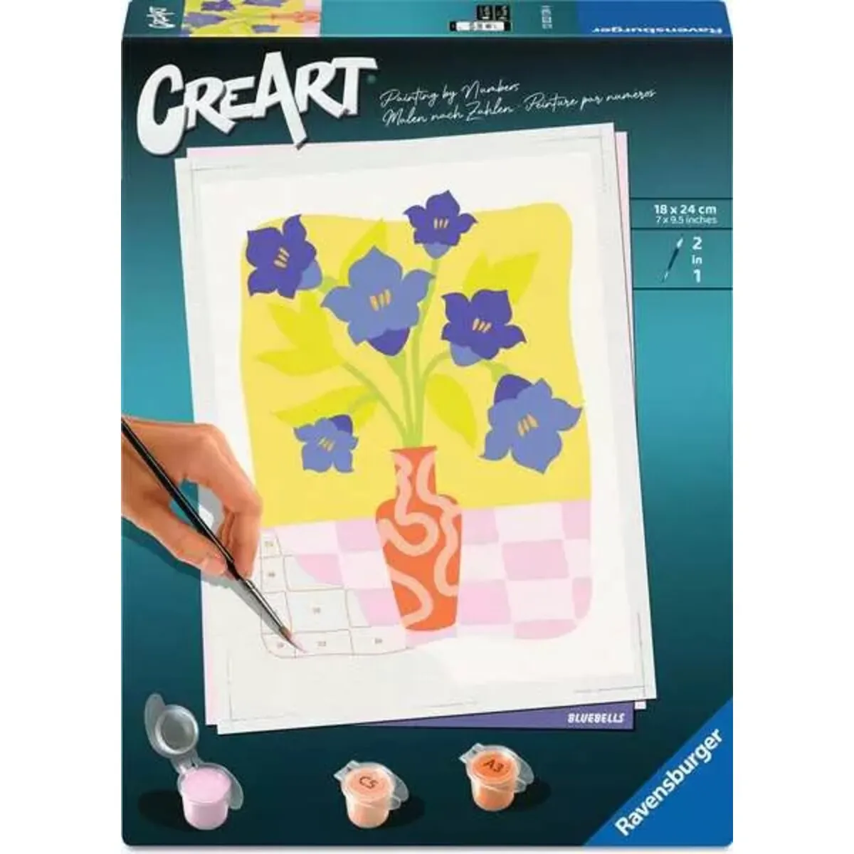 Ravensburger 12023139 CreArt Malen nach Zahlen Adults Trend Blauglöckchen