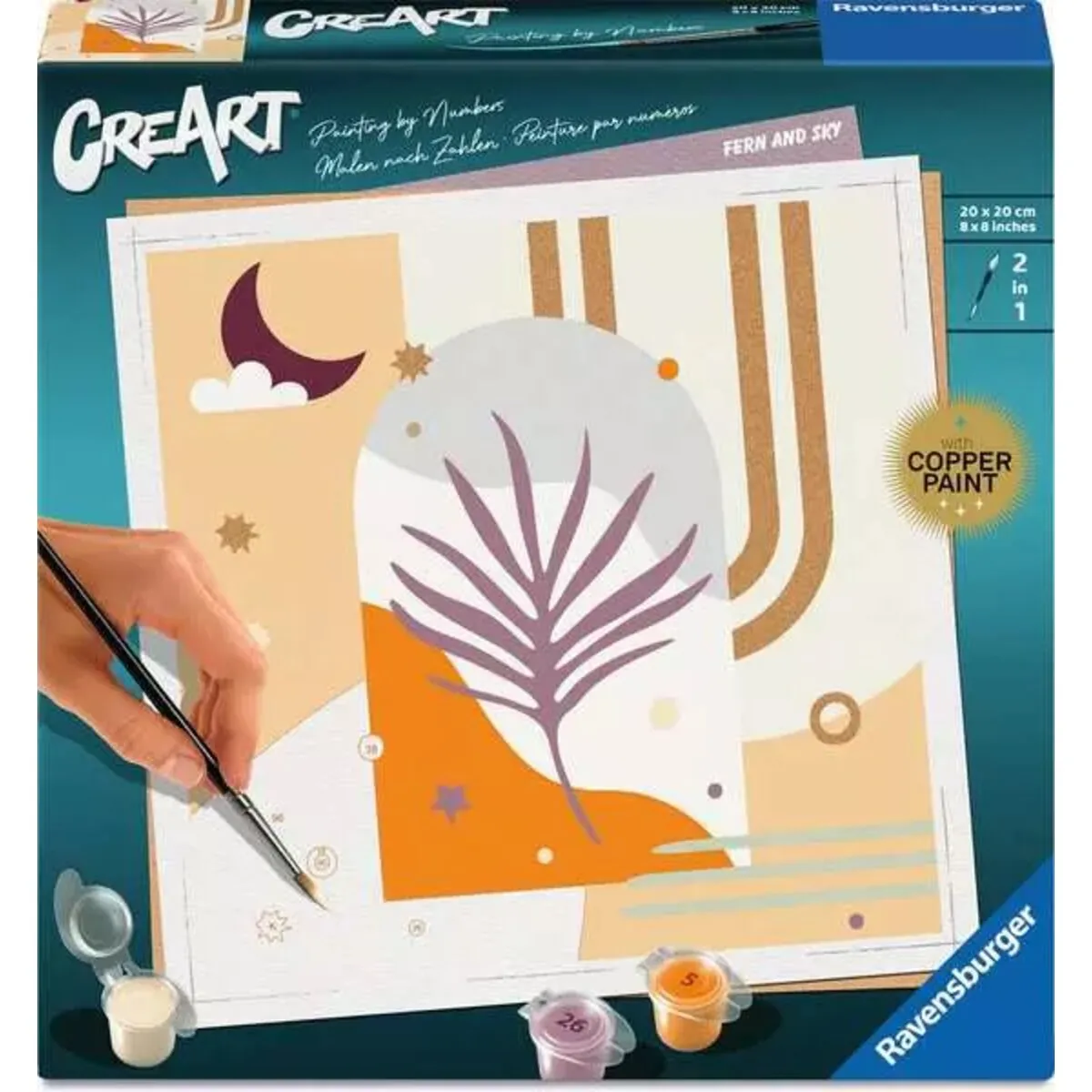 Ravensburger 12023145 CreArt Malen nach Zahlen Adults Trend Farn