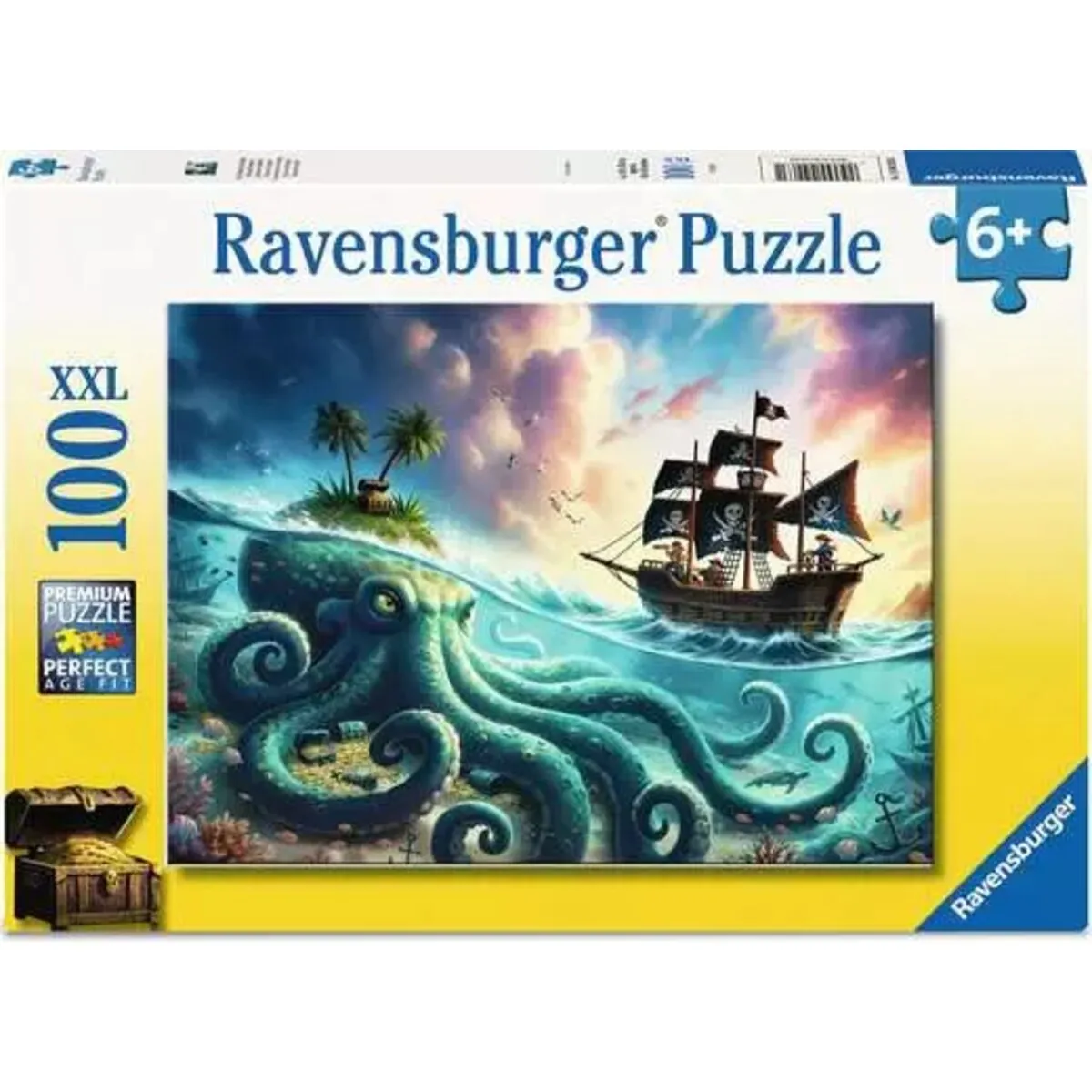 Ravensburger 12004263 Kinderpuzzle 100 XXL Der Schatz des Kraken