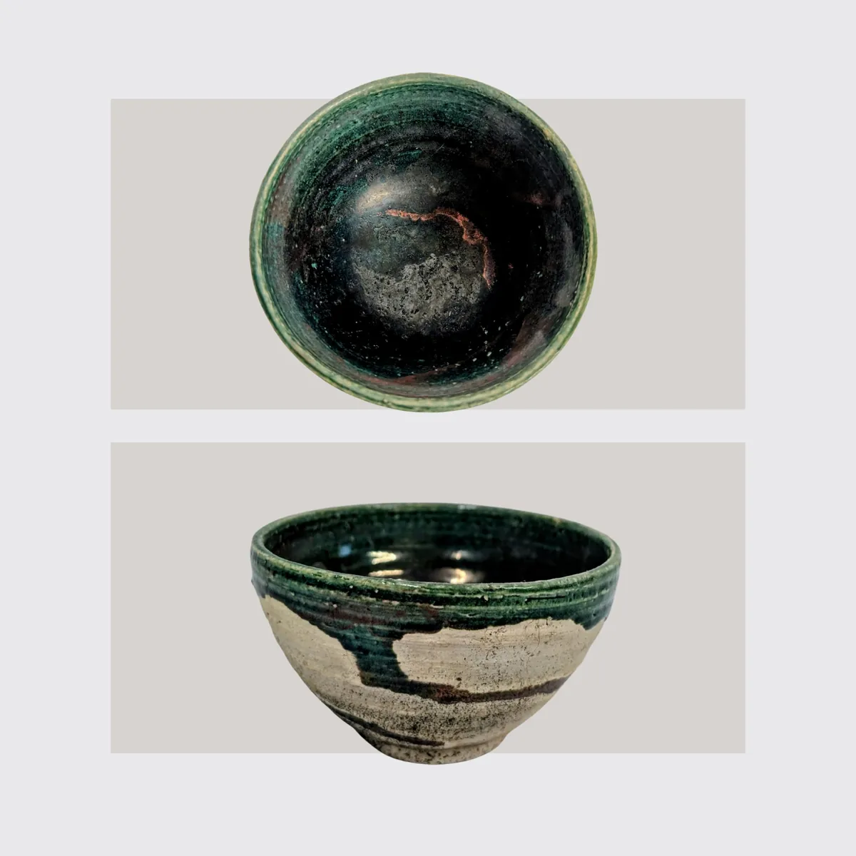 Raku Teeschale Grün