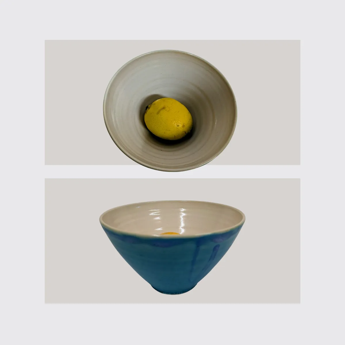 Schale Bowl Türkis innen weiß