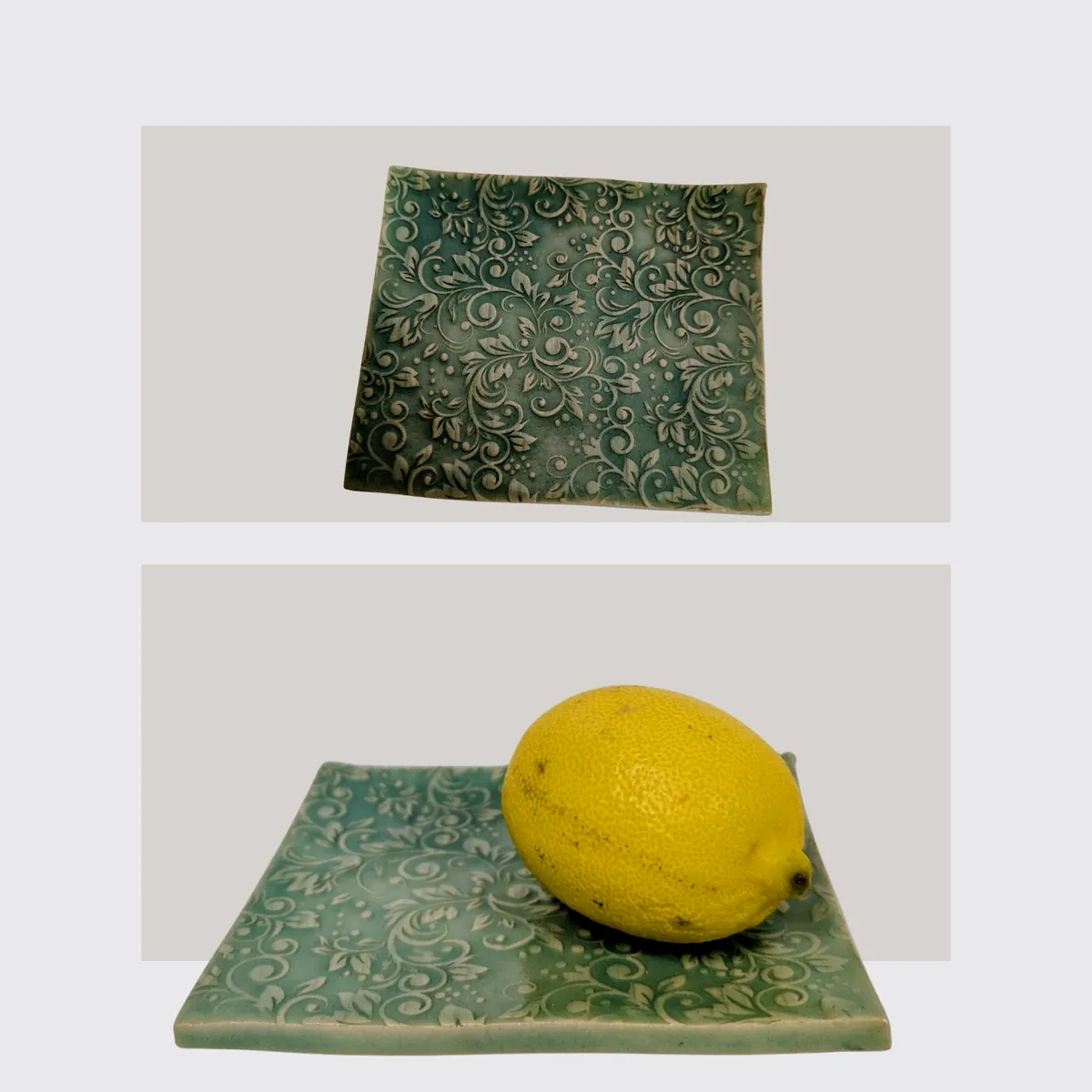 Seladon Platte mit Struktur