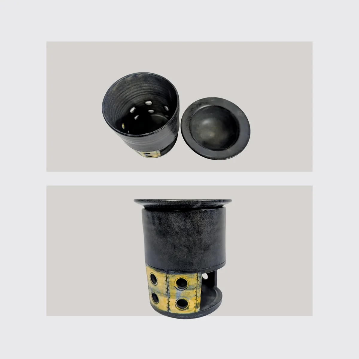 Duftlampe Dunkelblau bemalt