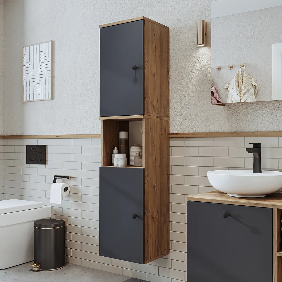 Roomart Badschrank LOTUS, 60, 90 oder 150 cm, wandhängend, in 3 Farben