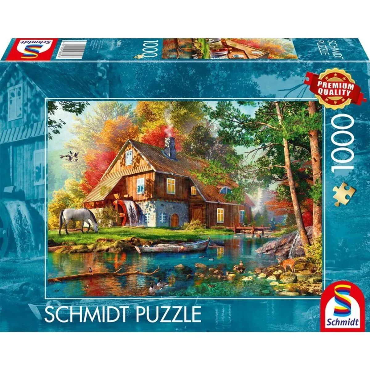 Schmidt Spiele Puzzle - Wassermühle im Herbst, 1.000 Teile Puzzle