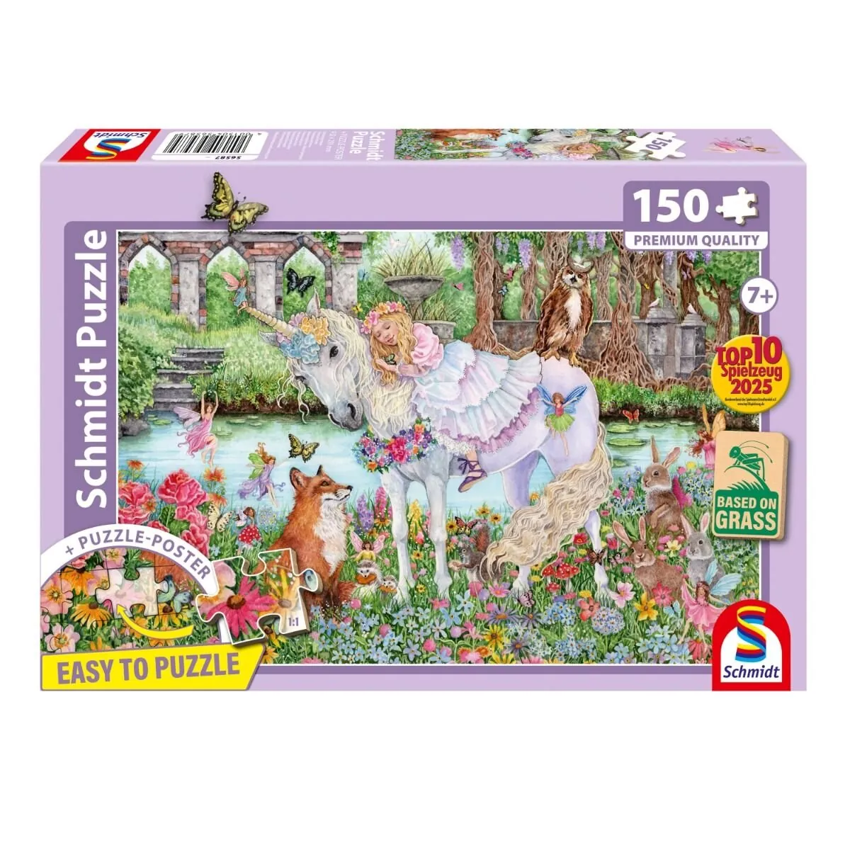 Schmidt Spiele Puzzle - Einhornprinzessin, 150 Teile, Grasfaser Kinderpuzzle