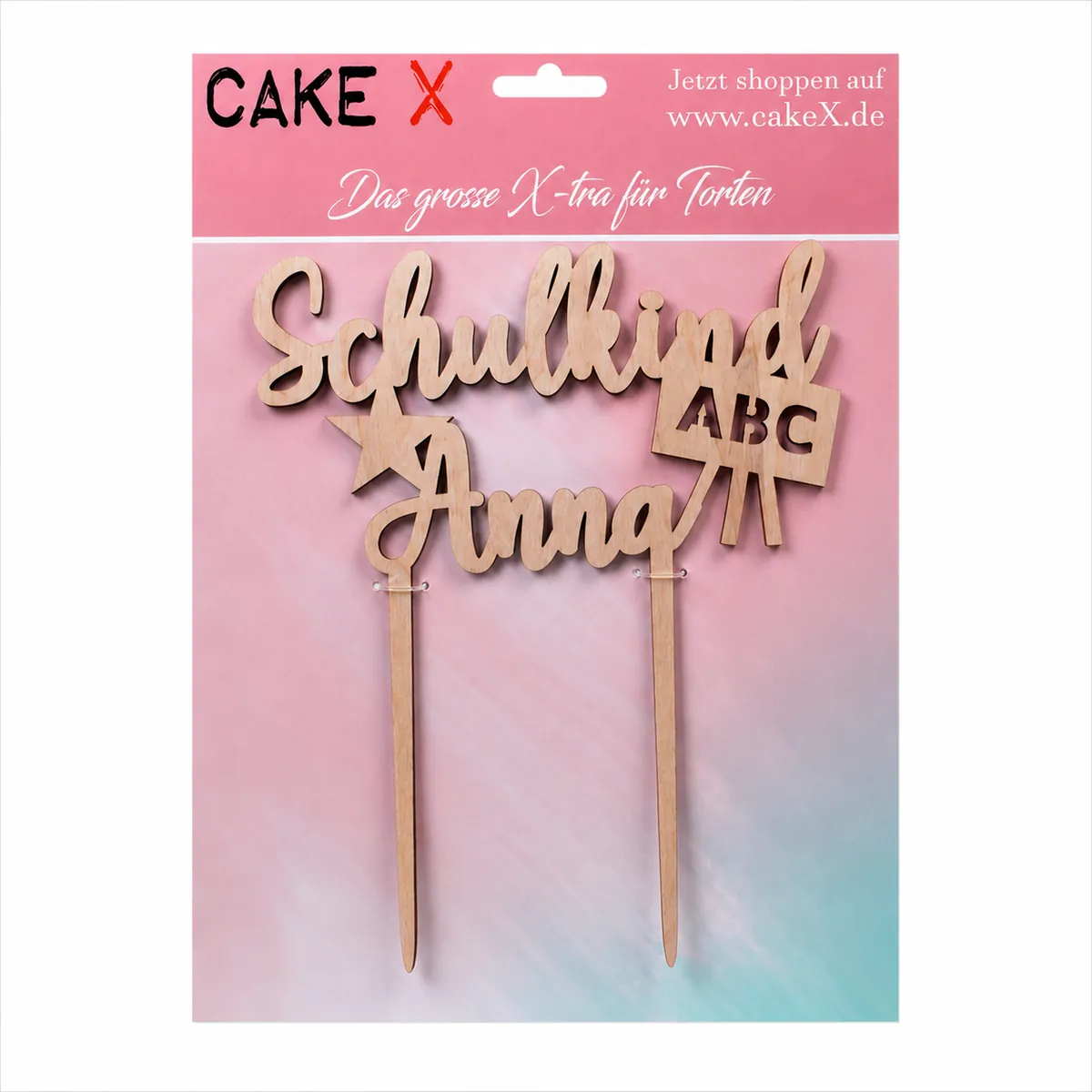 Caketopper Schulkind Anna Holz