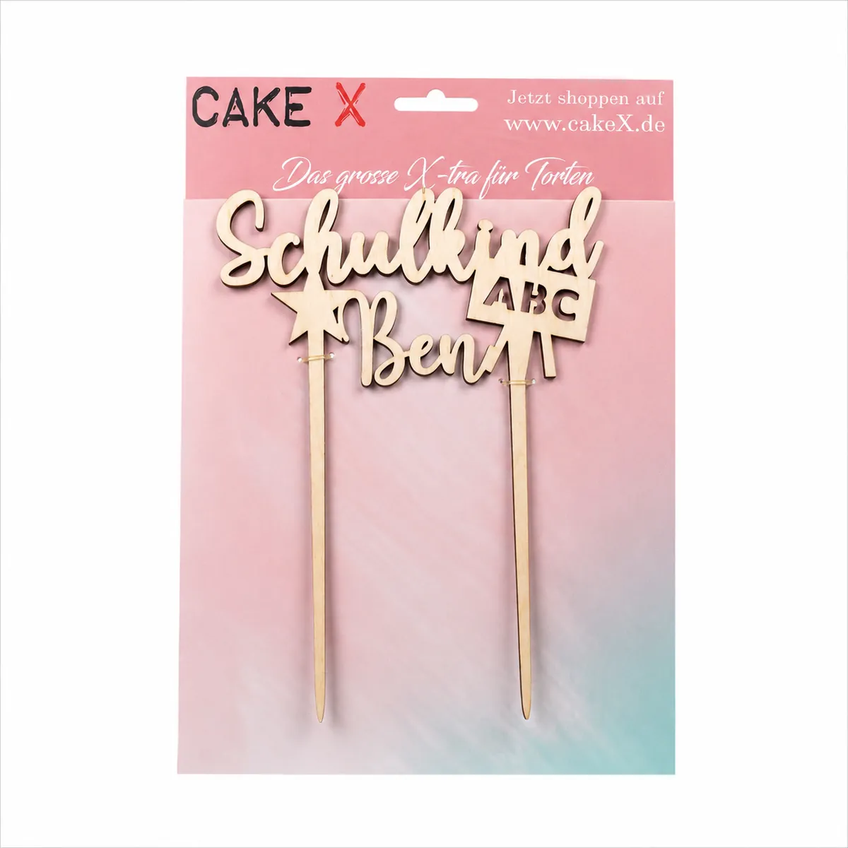 Caketopper Schulkind Ben Holz