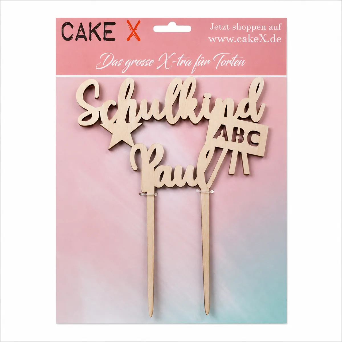 Caketopper Schulkind Paul Holz