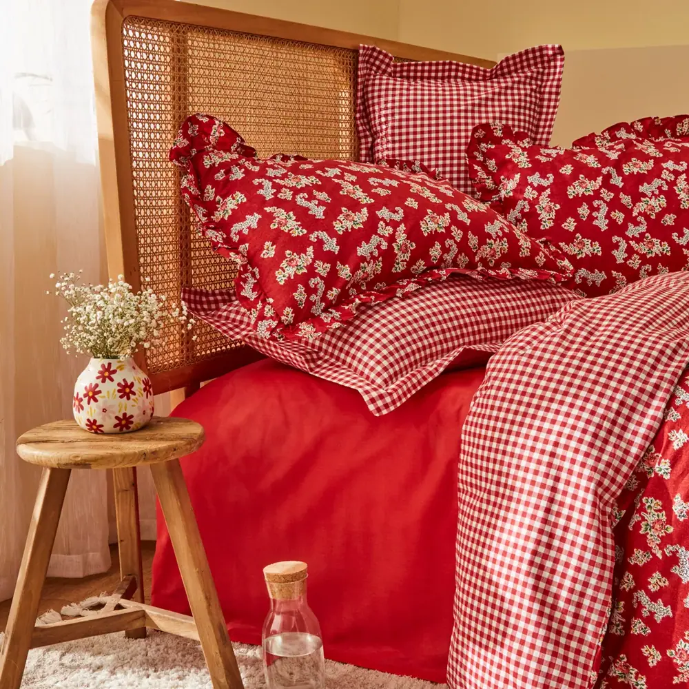 Karaca Home Carlo 100% Baumwolle Einzel Bettbezug Set Rot