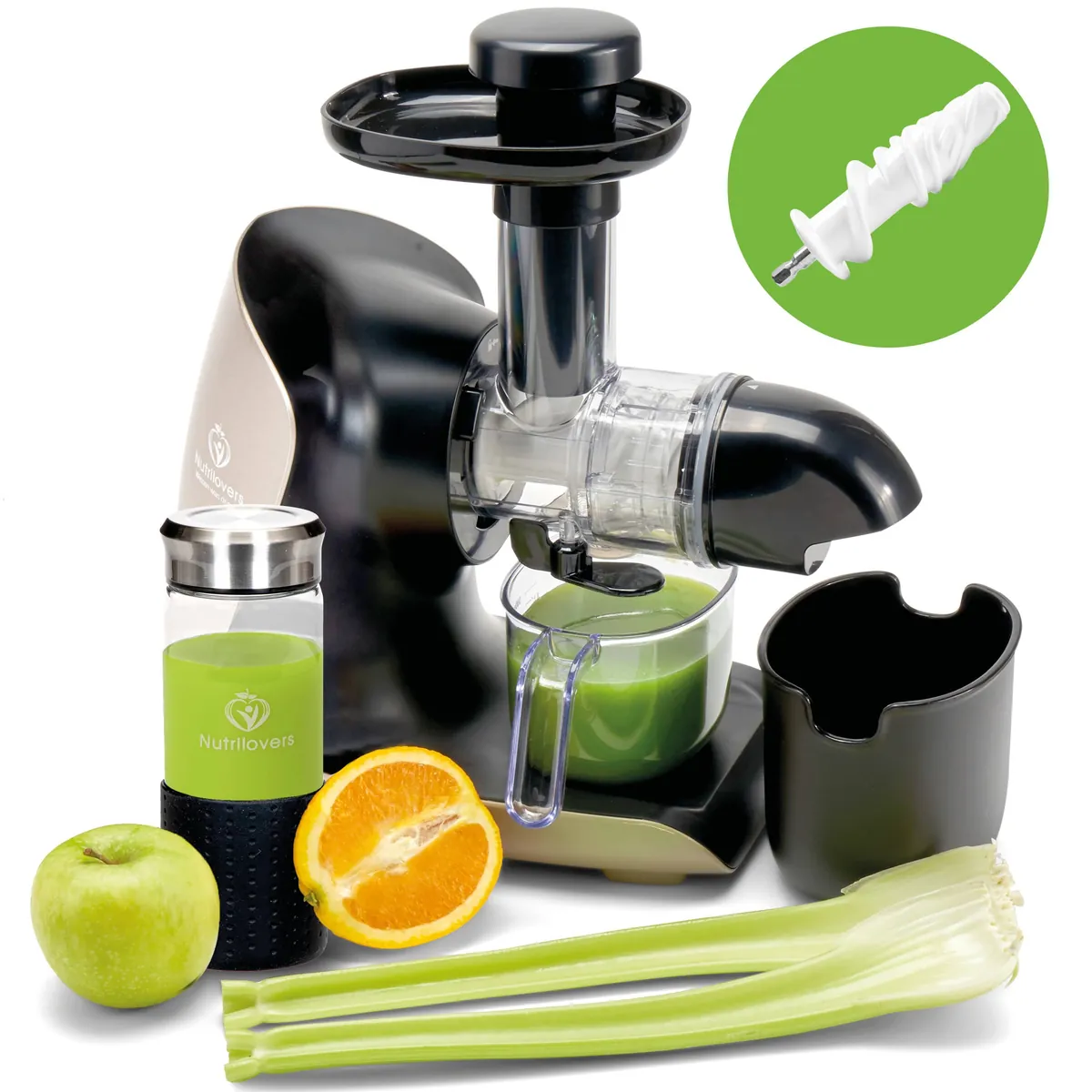 GREEN-PRESS KERAMIK (B) GOLD Slow Juicer für Sellerie & Grünes | BPA-frei
