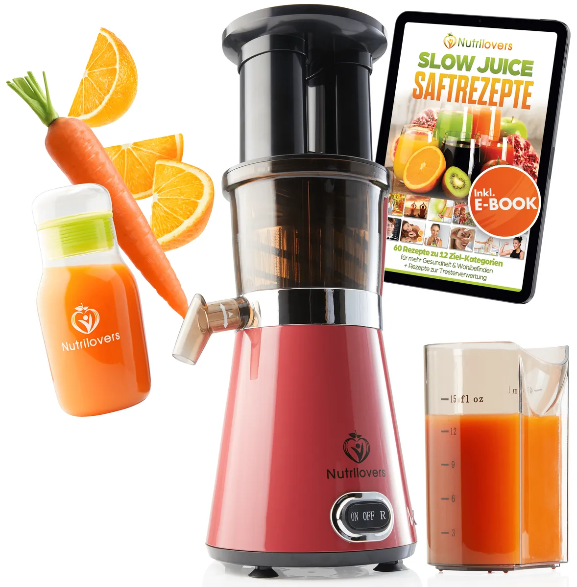 NUTRI-PRESS (B) Pink Pepper Elektrischer Entsafter, Slow Juicer