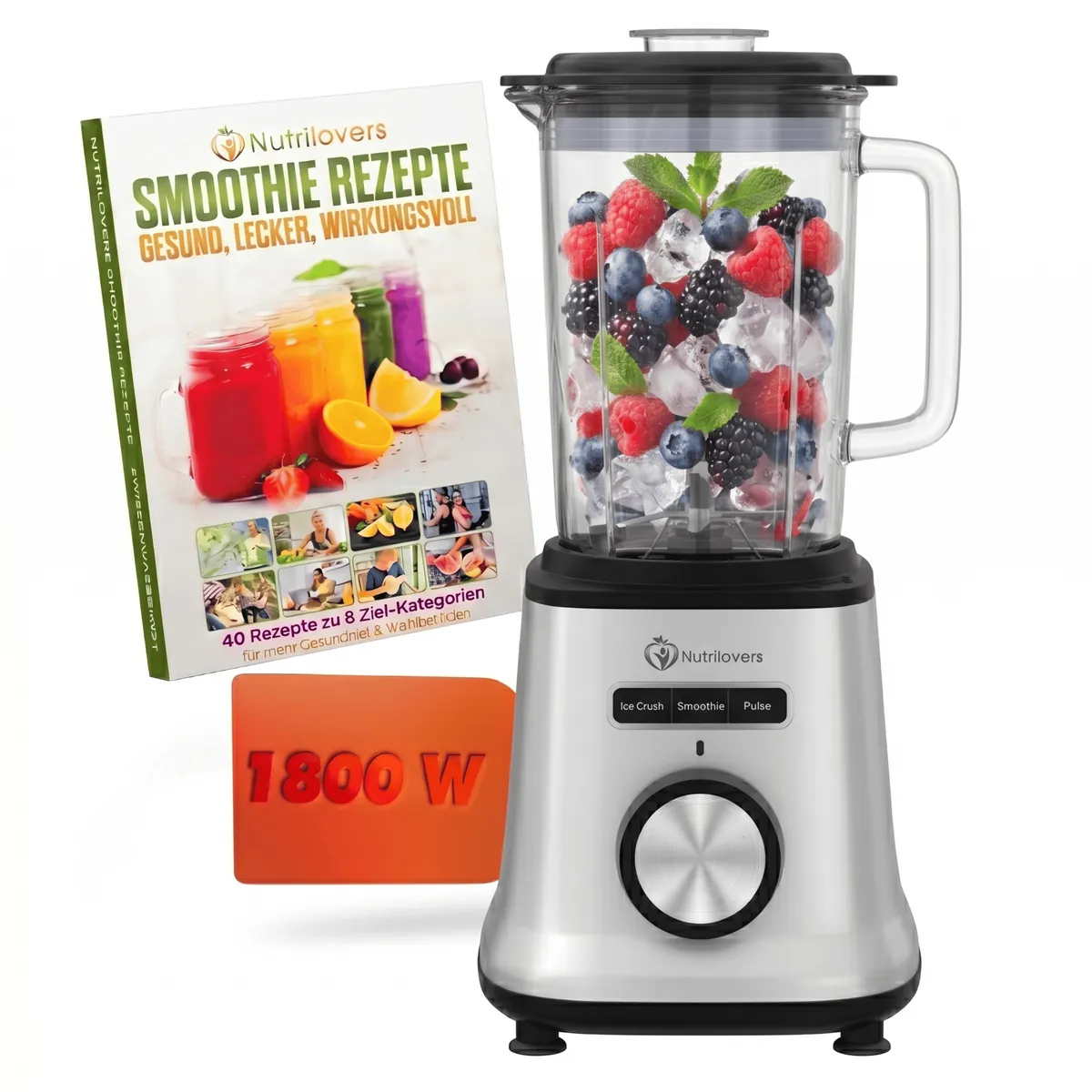 Standmixer Glas NUTRI-BLENDER GLAS+ Hochleistungsmixer mit Glasbehälter 1800W