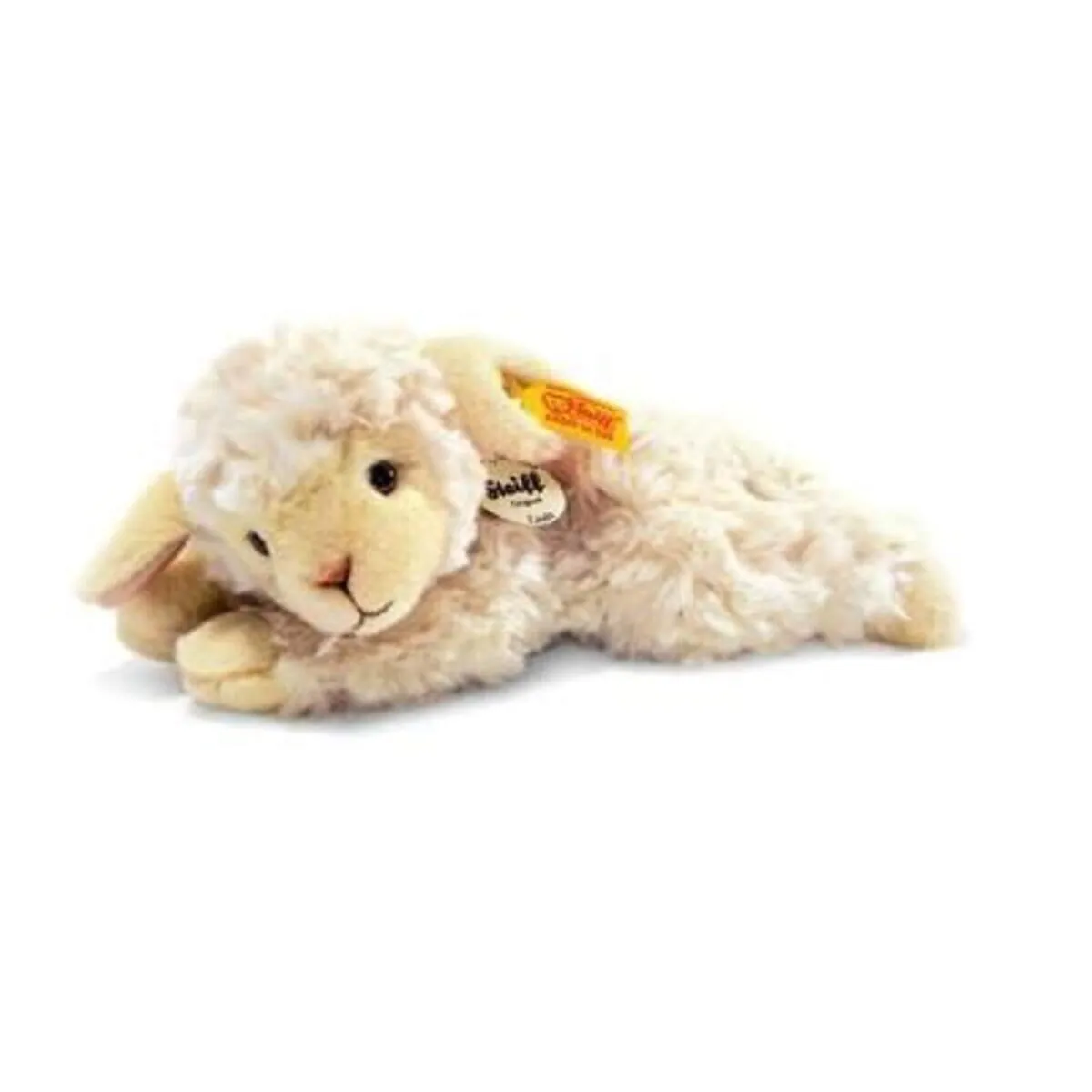 Steiff Linda Lamm liegend, 22 cm wollweiß