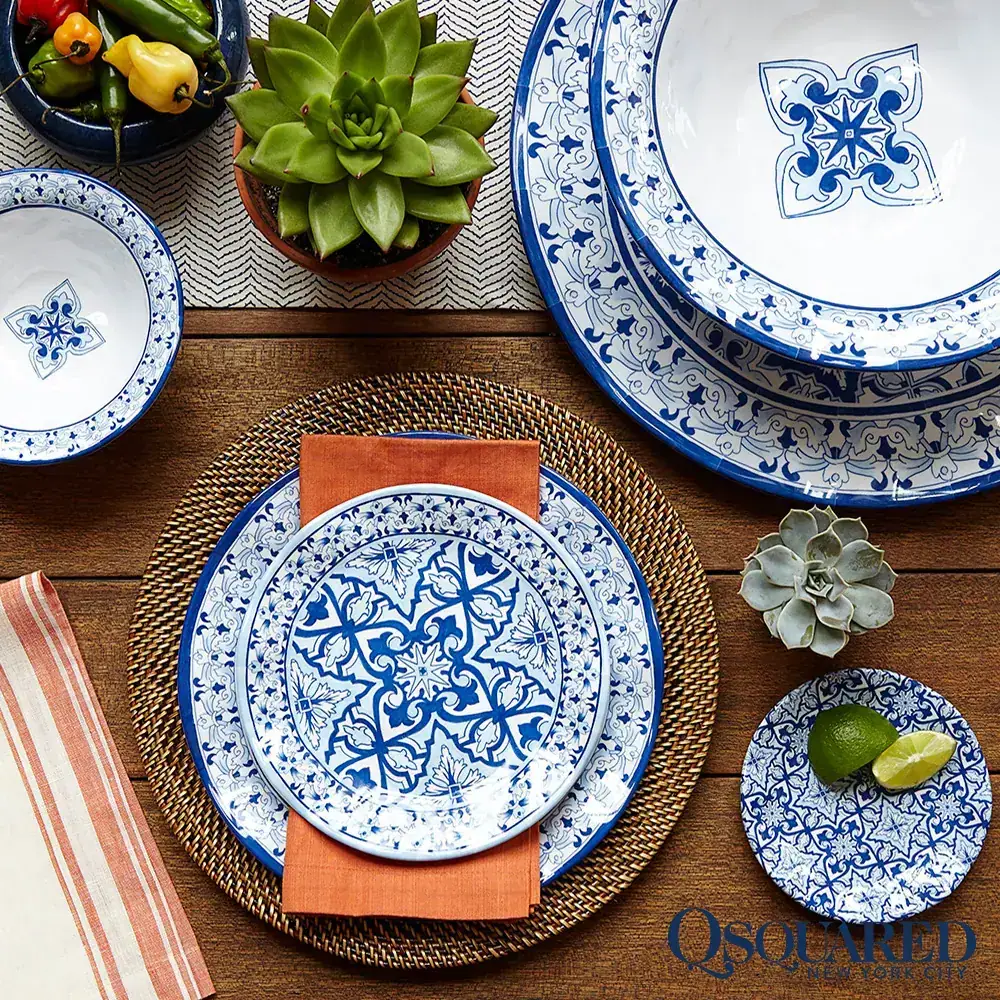 QSQUARED Talavera Blau Platte 40 cm