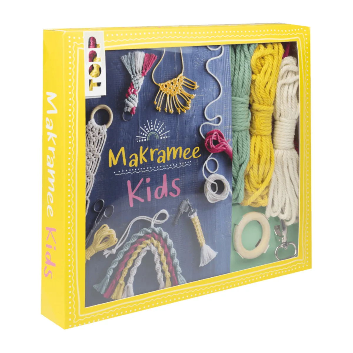TOPP Kreativ-Set Makramee Kids Buch mit Grundlagen und Anleitungen Inge Walz