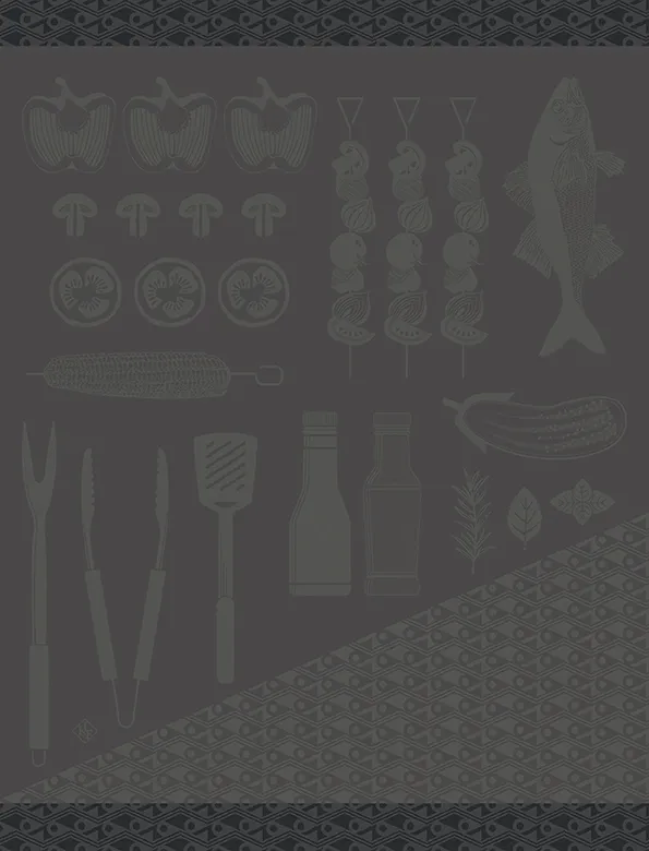-Le Jacquard Francais- Geschirrtuch 80x60cm "Braise" 100% Baumwolle