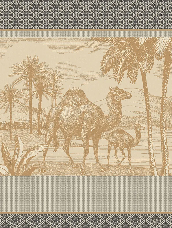 -Le Jacquard Francais- Geschirrtuch 80x60cm "Dune Dromadaire" 50% recycelte Baumwolle/ 50% neue Baumwolle