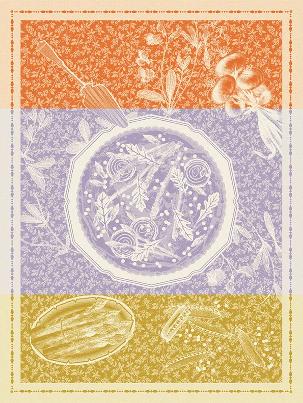 -Le Jacquard Francais- Geschirrtuch 80x60cm "Tarte Printaniere" 100% Baumwolle