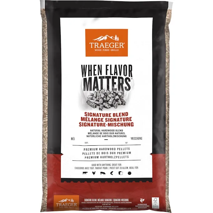 TRAEGER - Pellets SIGNATURE BLEND, 9 kg Beutel (Hartholz)