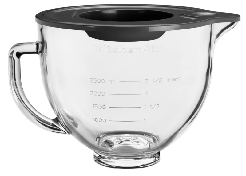 KitchenAid Zubehör Klar-Glasschüssel 4,8 L mit Griff + Silikondeckel (5KSM5GB)